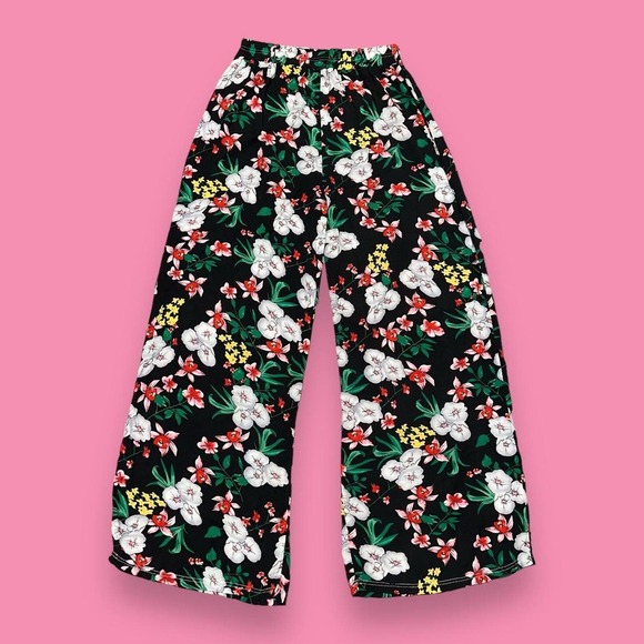 Maze Floral Print Boho Indie Whimsigoth High Waisted Wide Leg Pants Size S - Picture 1 of 4